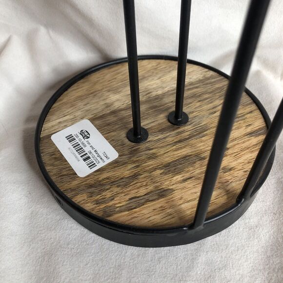 Target Threshold Iron and Mangowood Wire Paper Towel Holder Black NEW!! - Picture 5 of 8